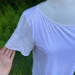 Pretty Light Pink Eyelet Tee
